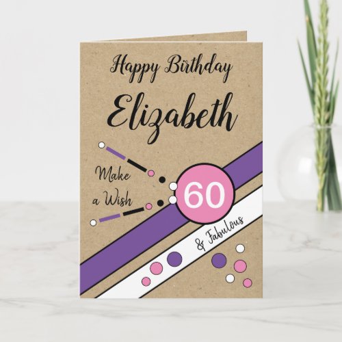 60 and fabulous pink purple 60th rustic Birthday