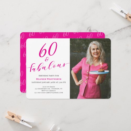 60 and Fabulous Sixtieth Birthday Script Photo 