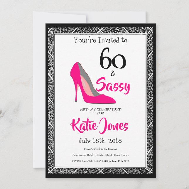 60 and Sassy 60th Birthday Party Invitation (Front)
