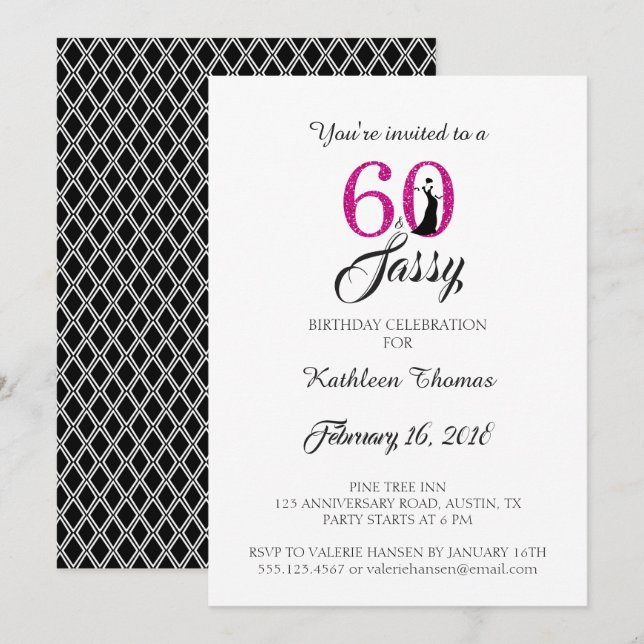 60 and Sassy | 60th Birthday Party Invitation (Front/Back)