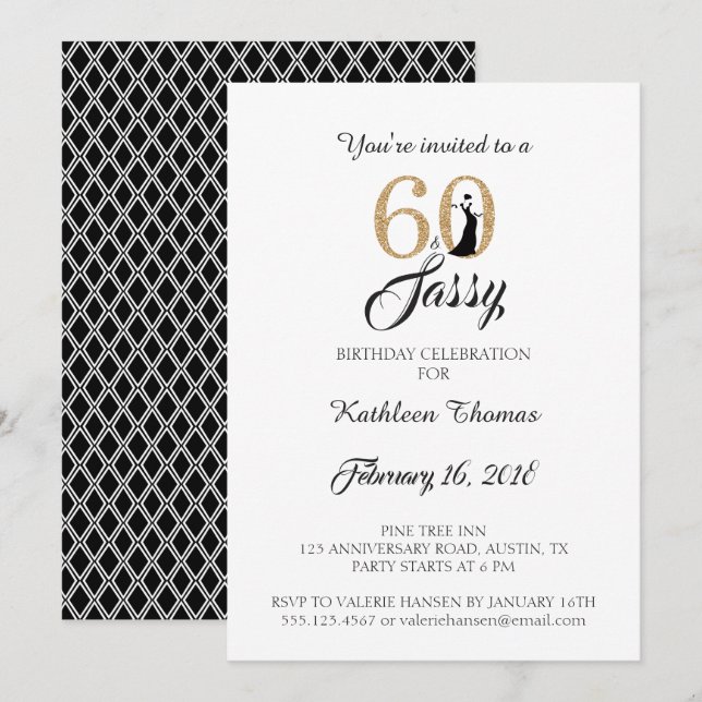 60 and Sassy | 60th Birthday Party Invitation (Front/Back)