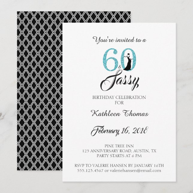 60 and Sassy | 60th Birthday Party Invitation (Front/Back)