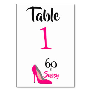 60 and Sassy 60th Birthday Party Table Number