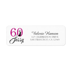 60 and Sassy 60th Birthday Return Address Label