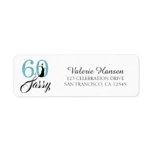 60 and Sassy 60th Birthday Return Address Label