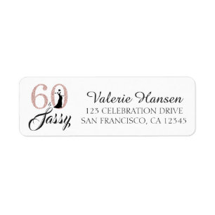 60 and Sassy 60th Birthday Return Address Label