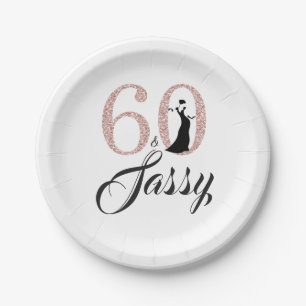 60 and Sassy Birthday Party Paper Plates
