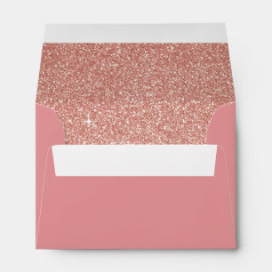 60 and Sassy Birthday Rose Gold Blush Pink Glitter Envelope