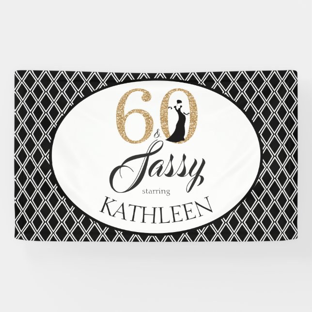 60 and Sassy Custom 60th Birthday Banner (Horizontal)