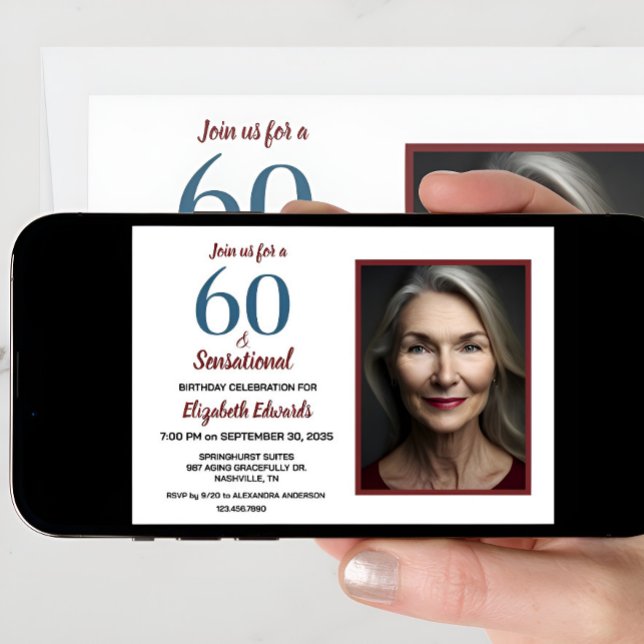 60 and Sensational Birthday Celebration Invitation (Creator Uploaded)