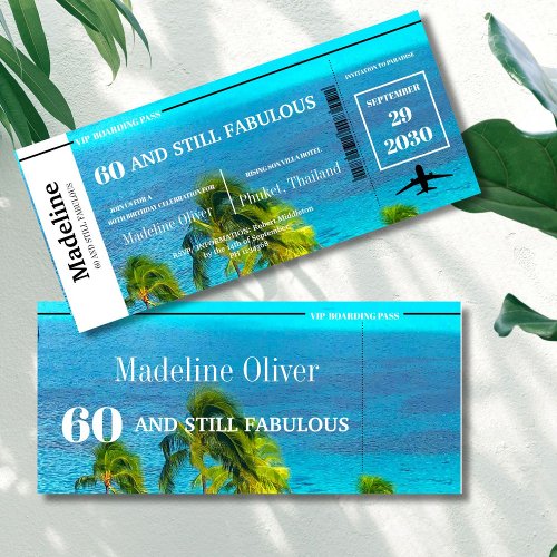 60 and Still Fabulous Tropical Birthday Invitation