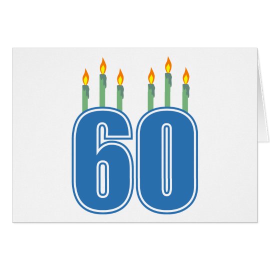 60 Birthday Candles (Blue / Green) Card