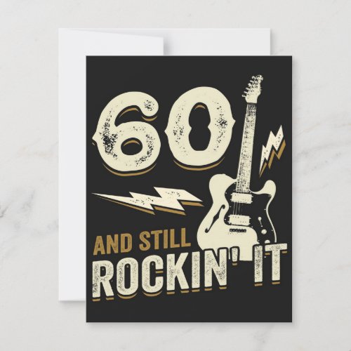 60 Birthday Guitar Design _ Cute Gutar Lover GIft Invitation