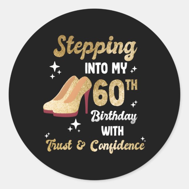 60 Celebrating 60 Years Age 60 Classic Round Sticker (Front)