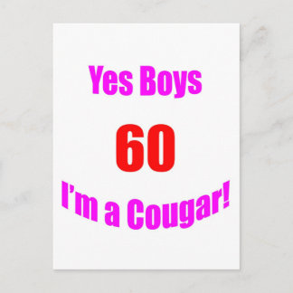 60 Cougar Birthday Postcard