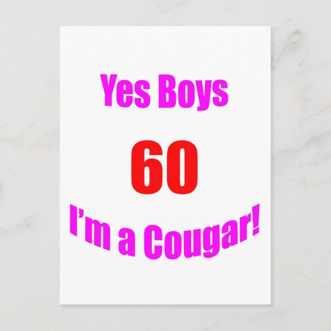 60 Cougar Birthday Postcard (Front)