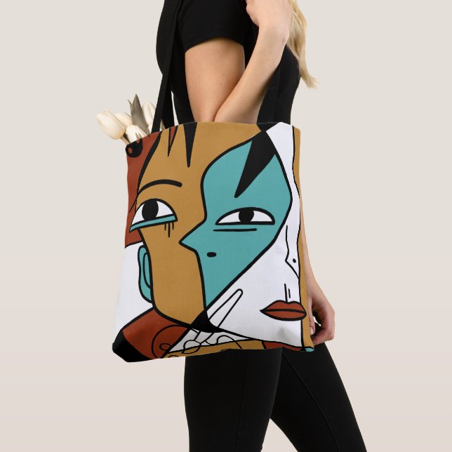 60 Days of Art Challenge Abstract Cubism Art Tote Bag (Close Up)