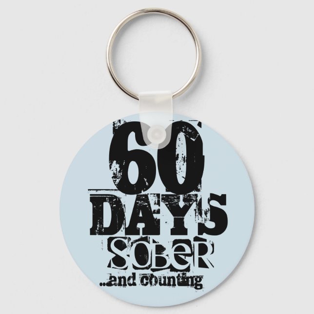 60 Days Sobriety Keychain (Front)