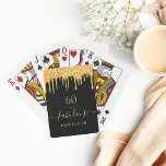 60 fabulous birthday black gold glitter drips name playing cards