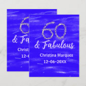 60 & fabulous birthday blue silver add name date (Front/Back)