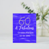 60 & fabulous birthday blue silver add name date (Standing Front)