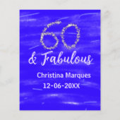 60 & fabulous birthday blue silver add name date (Back)