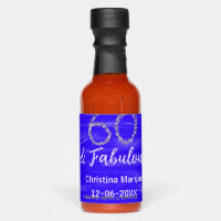 60 & fabulous birthday blue silver add name date