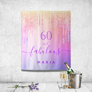 60 fabulous birthday pink purple gold tapestry