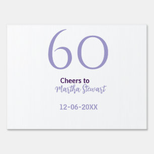60 & fabulous birthday purple bold name date styli sign