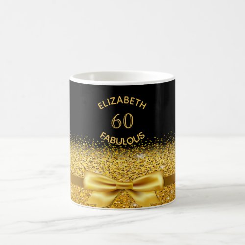 60 fabulous black gold elegant bow name coffee mug