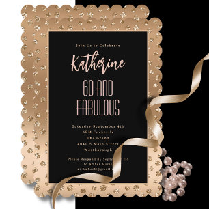 60 Fabulous Blush Pink Scallop Glam Birthday Invitation