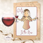 60 Fabulous Glam Cartoon Red Wine 60th Birthday  Card<br><div class="desc">Is that Fabulous person celebrating their 60th birthday?  This classy cartoon card with plenty of sparkle can be personalized with her name and your birthday greeting!</div>