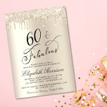 60 Fabulous Gold Glitter Birthday Party Invitation<br><div class="desc">Elegant and chic personalized 60th birthday party invitation featuring "60 & Fabulous" written in stylish script against a champagne gold faux foil background,  with gold faux glitter dripping from the top. You can personalize the year,  her name and the party details.</div>