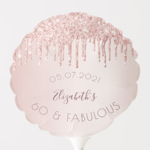 60 fabulous party rose gold drips balloon