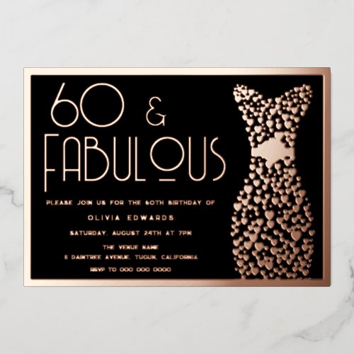 60 & Fabulous! Rose Gold & Black 60th Birthday 