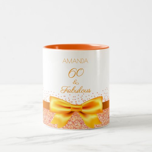 60 fabulous rose gold white name Two_Tone coffee mug