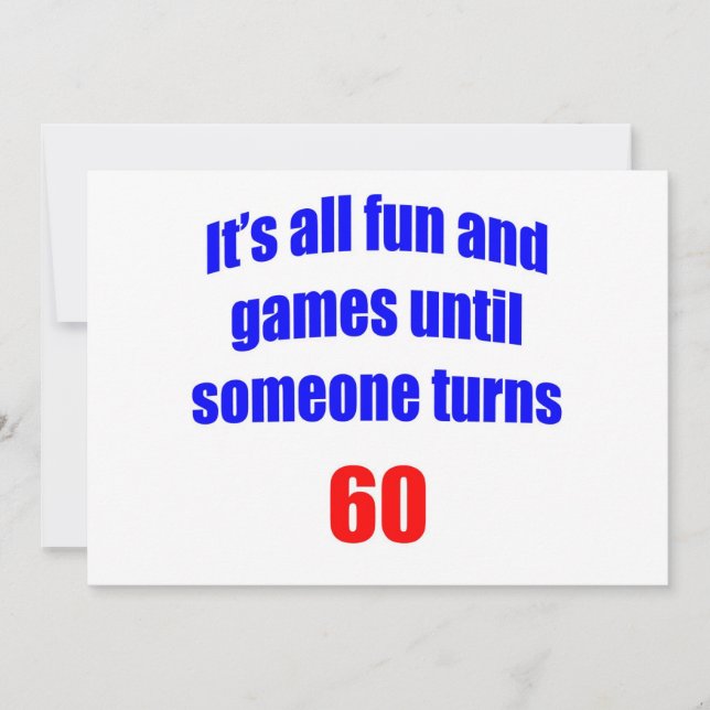 60 Fun and Games Invitation (Front)