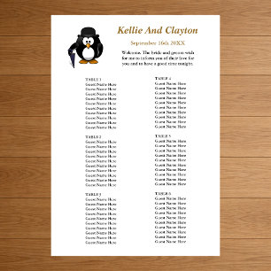 60 Funny Penguin Greeter Wedding Seating Chart Foam Board