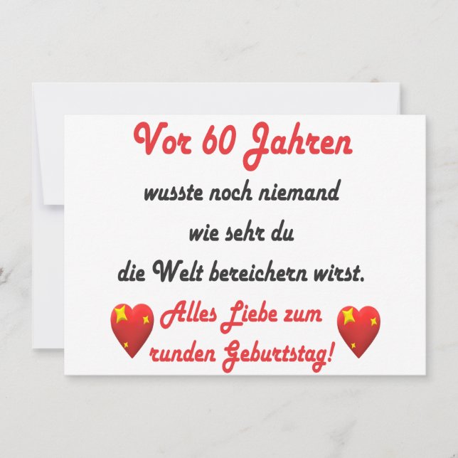 60. Geburtstag Spruch und Gratulation (Front)