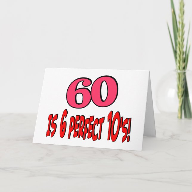 60 is 6 perfect 10's (PINK) Card (Front)