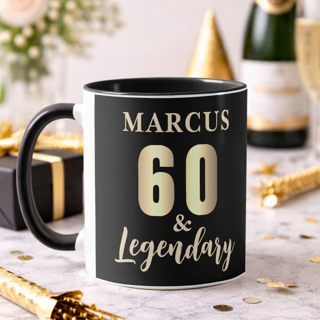 60 & Legendary Gold 60th Birthday  Mug (Creator Uploaded)