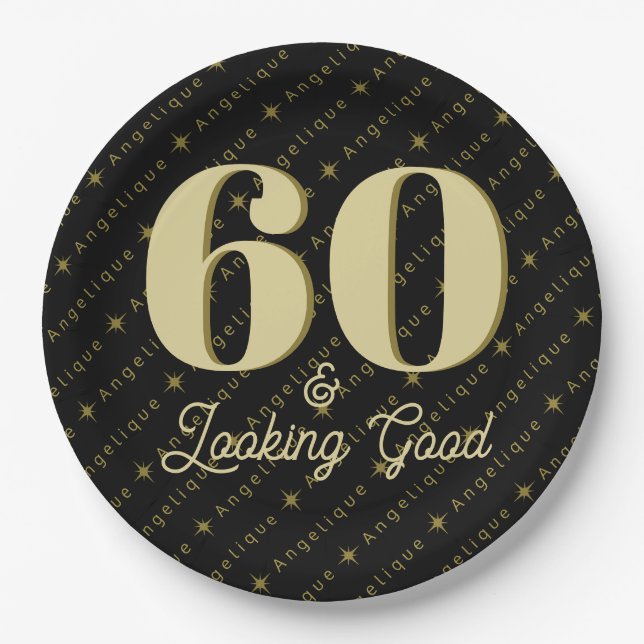 60 & Looking Good Birthday Paper Plates (Front)