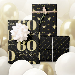 60 & Looking Good Birthday Wrapping Paper Sheets
