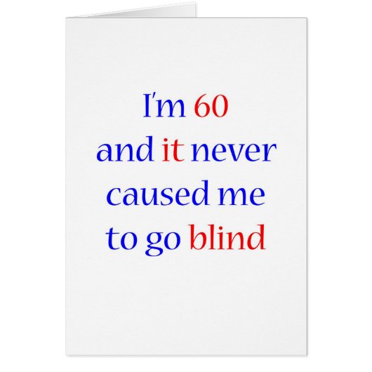 60 Never gone blind Cards (Front)
