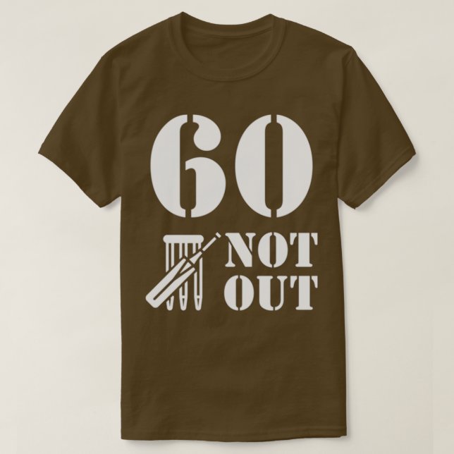 60 Not Out Cricket Design T-Shirt (Design Front)