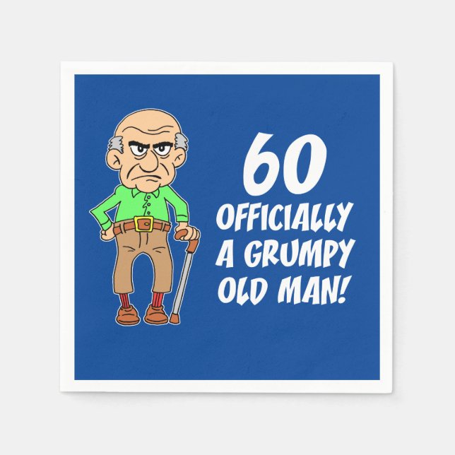 60 Officially A Grumpy Old Man Napkins (Front)