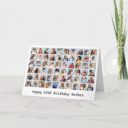 60 Photo Collage Add Any Name  Age Birthday Card