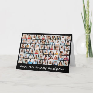 60 Photo Collage Add Any Name & Age Birthday Card