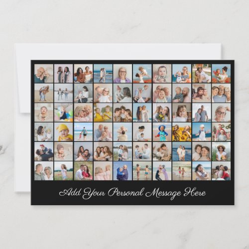 60 Photo Collage Add Your Greeting Editable Color Card