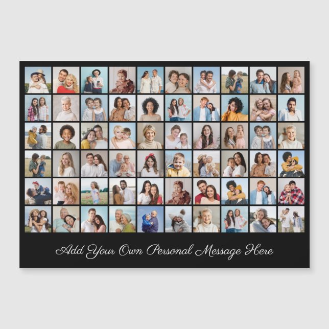 60 Photo Collage Add Your Greeting Magnetic Card (Front)